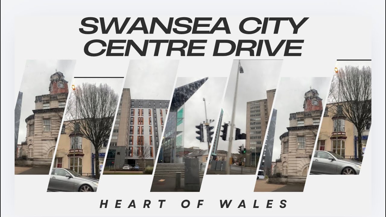 Swansea City Centre Drive – Relaxing UK Road Trip | Explore the Heart of Wales