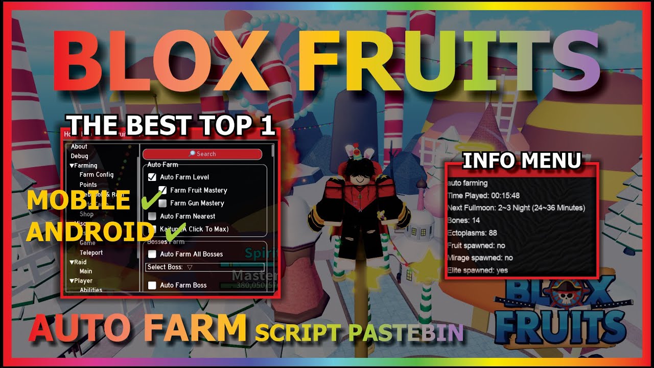 Blox Fruits: Fruit Mastery, Farm Gun Mastery, Auto Farm Lvl