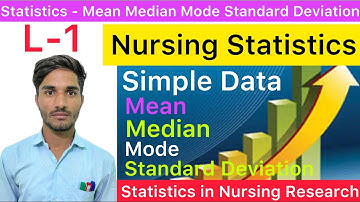L-1/3 Statistics | Mean,Median,Mode & Standard Deviation of Simple Data, Statistics Nursing Research