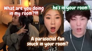 Sykkuno and Fuslie cannot believe a Parasocial fan SNUCK into Valkyraes room.