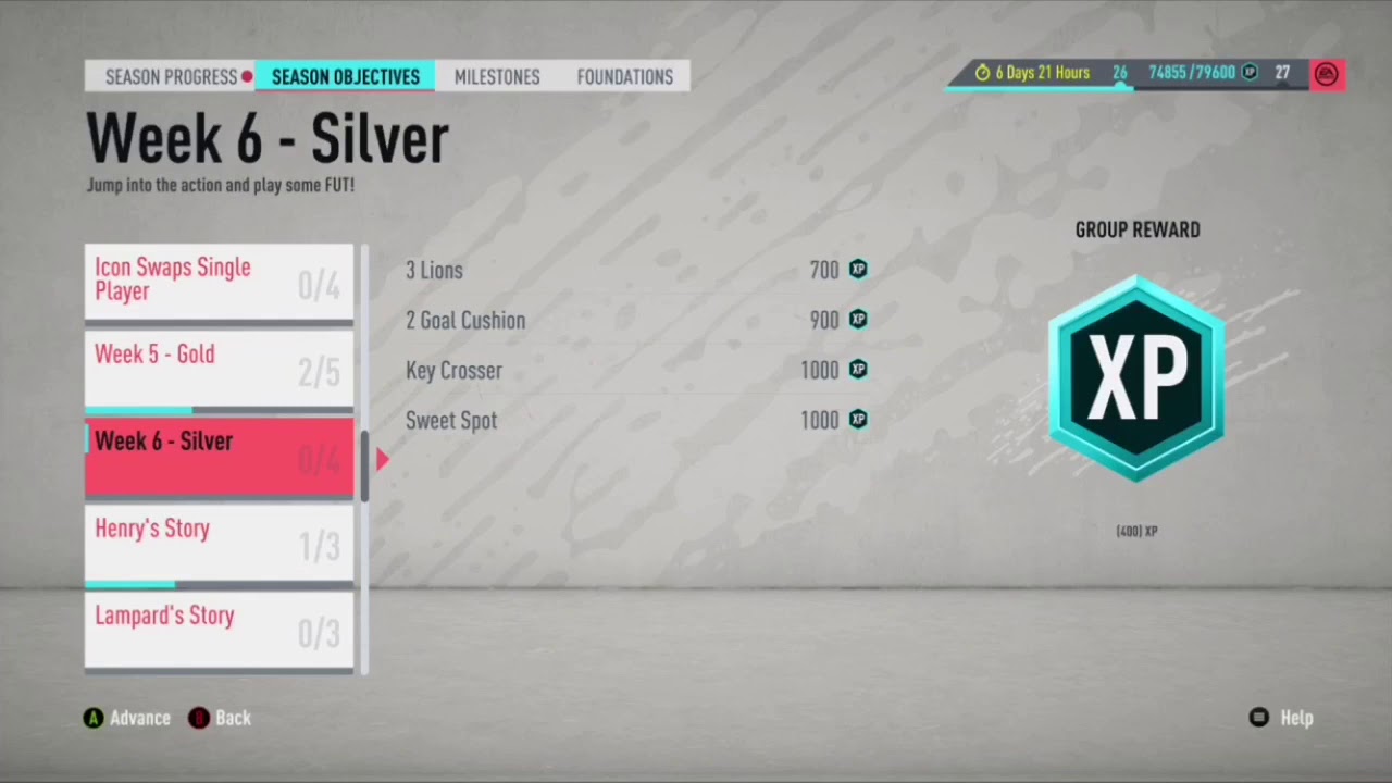 FIFA 20 WEEK 6 SILVER OBJECTIVES - Friday 6th March FIFA 20 WEEK 6 SILVER OBJECTIVES - Friday 6th March