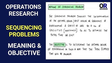Sequencing Problem in Operations Research | Meaning & Objectives Explained | BCom/BBA |OR Simplified