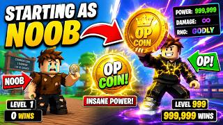 Starting as Noob with OP COIN in Throw a Coin Roblox #shorts