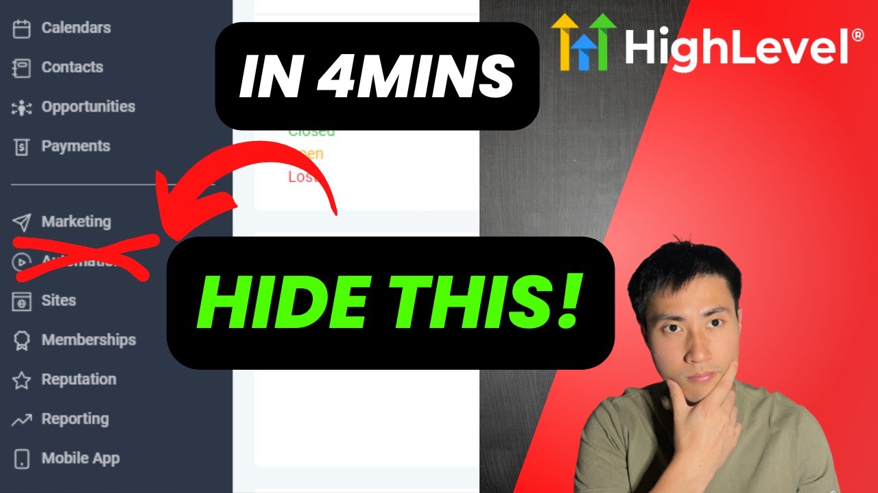 How To Remove Menu Links From Specific & Global Sub-accounts (Mobile App GohighLevel 2024)