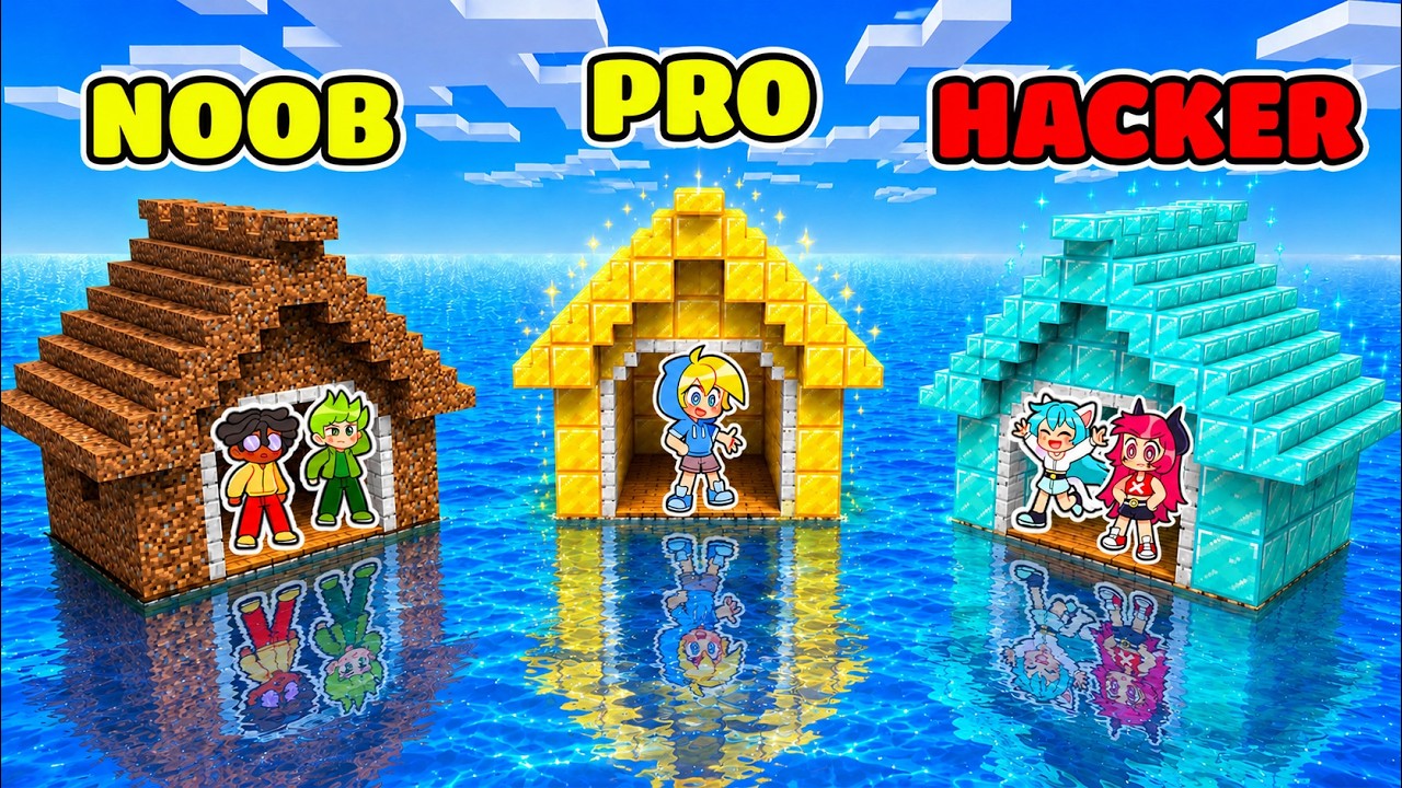 Casa sull'ACQUA NOOB vs Casa Sull'ACQUA PRO Su Minecraft!