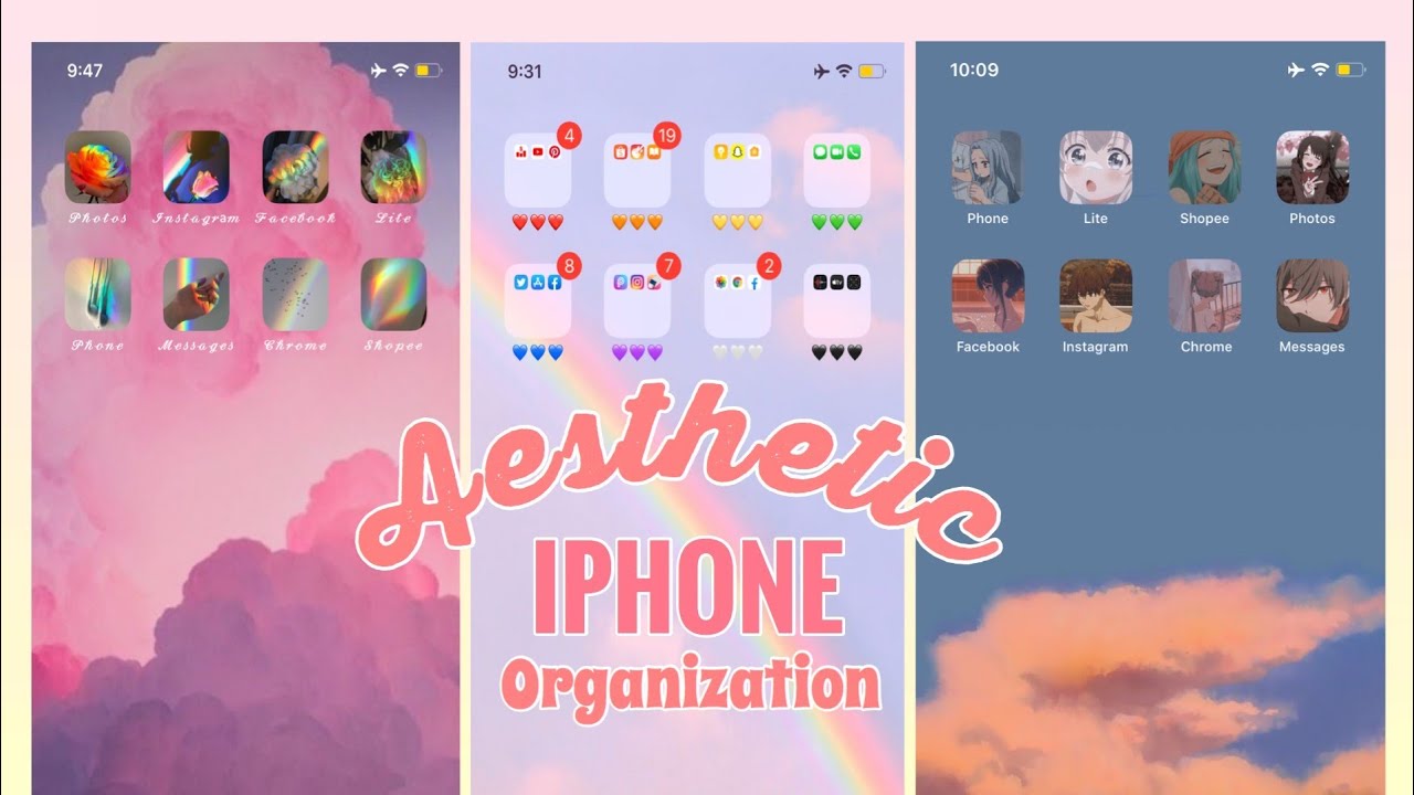 Aesthetic ways to organize your iPhone and Customize the apps Tutorial ...
