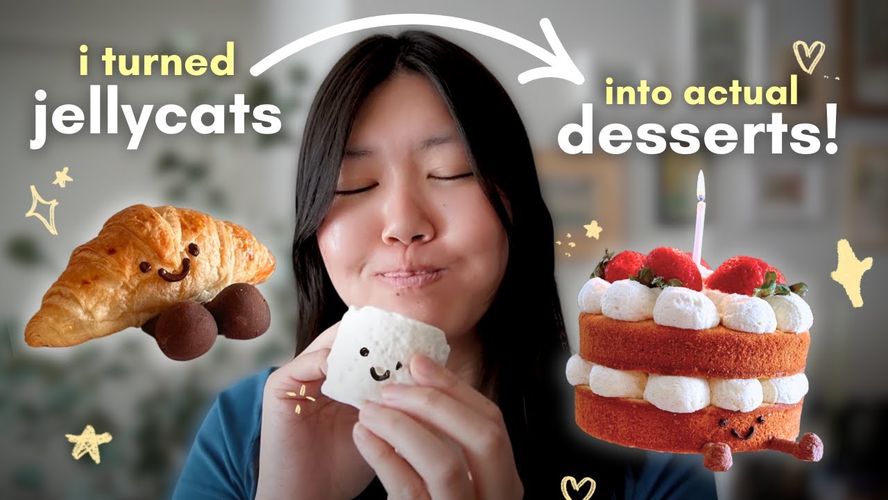 I Turned JELLYCATS into Actual FOODS 🧸 (croissant, cake, marshmallows)