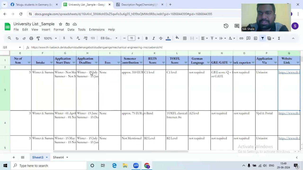Msc in Chemistry Readymade List for Germany 🇩🇪 | జర్మనీ కోసం కెమిస్ట్రీ రెడీమేడ్ లిస్ట్‌లో Msc 🇩🇪