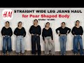 H&M Wide Straight Leg Jeans | Jeans for Curvy & Pear Shape from Myntra