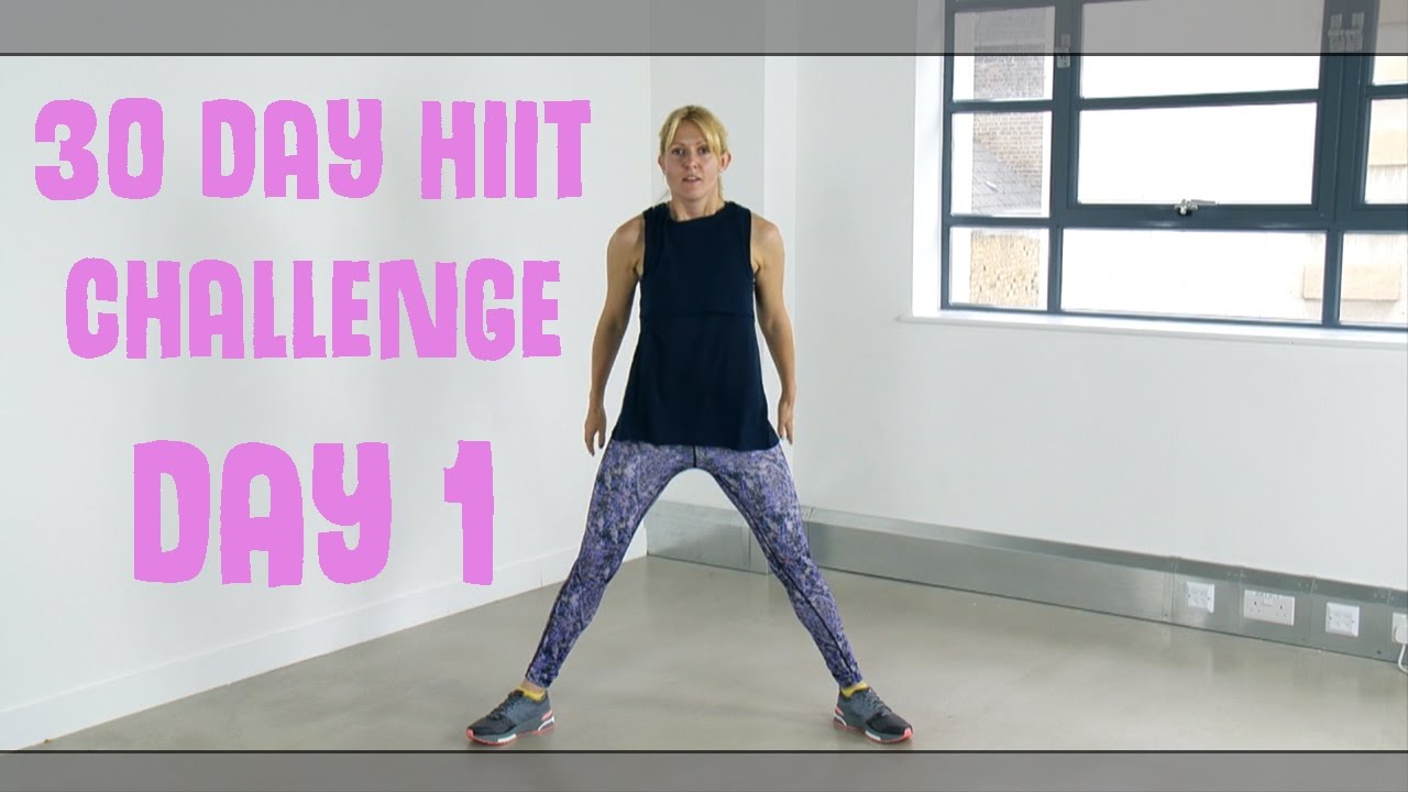 healthy food ideas 30 day Hiit challenge | Healthista | fat-burning legs - squats, star jumps, sumo squats - Day 1