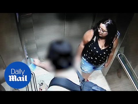 Woman enters a lift with an unknown man before vanishing