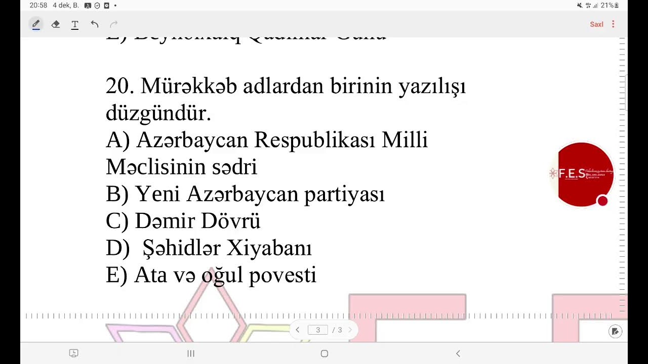 CANLI DƏRS | MÜRƏKKƏB ADLAR | Fidan İsgəndərova