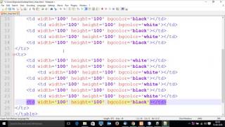 html table chess board