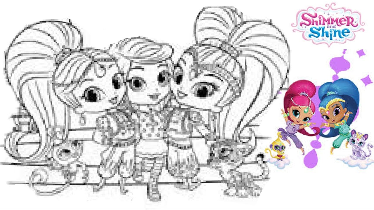 Disney Shimmer and Shine Super Coloring Book Pages Nickelodeon Videos for kids Fun Art Activities