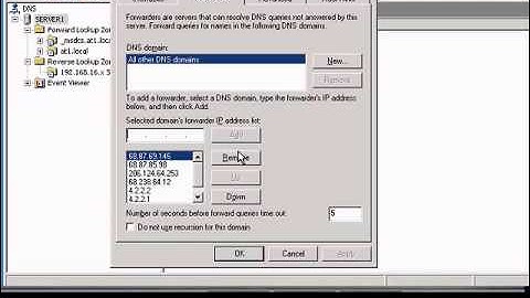 Configuring DNS forwarders in Windows DNS manager