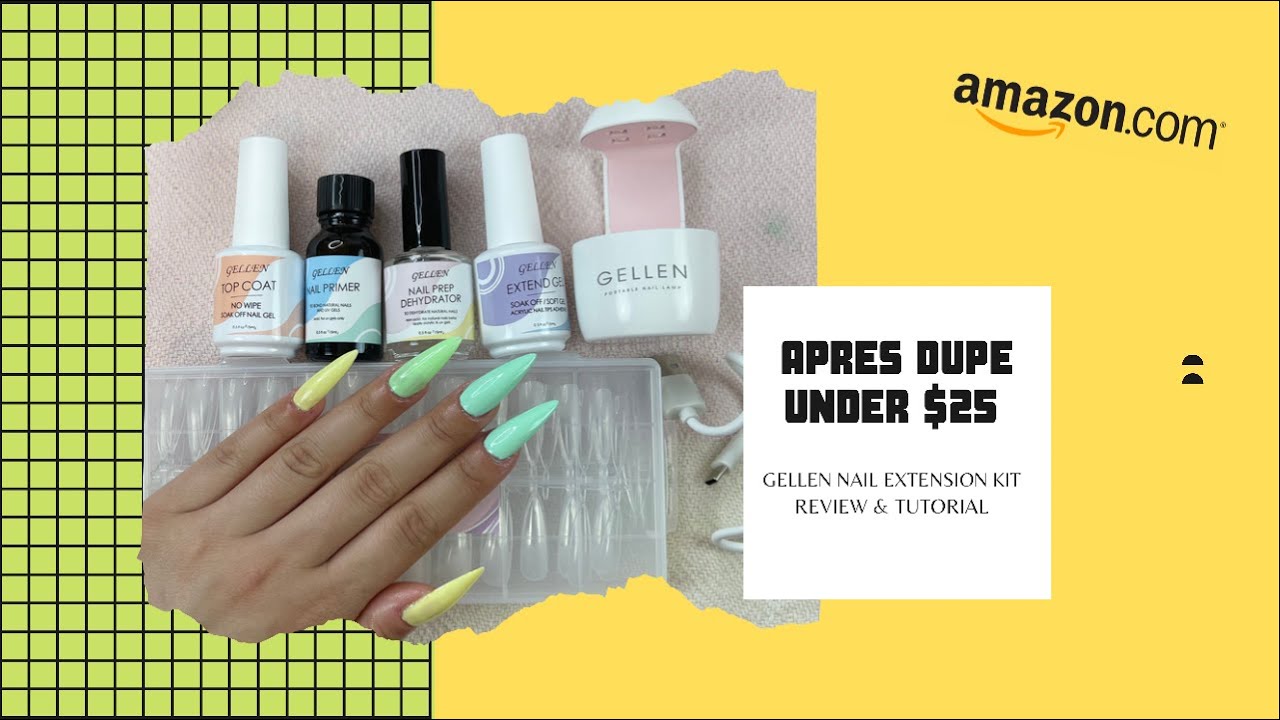 Apres Dupe under 25! Gellen's Nail Extension Kit Review YouTube
