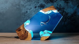 Epoxy Resin Lamp Design and Construction with Humpback Whale | Diy Resin Art