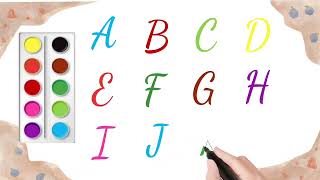 A for Apple B for Ball C for Cat D for Dog| Alphabets A to Z with colours|20230629 03