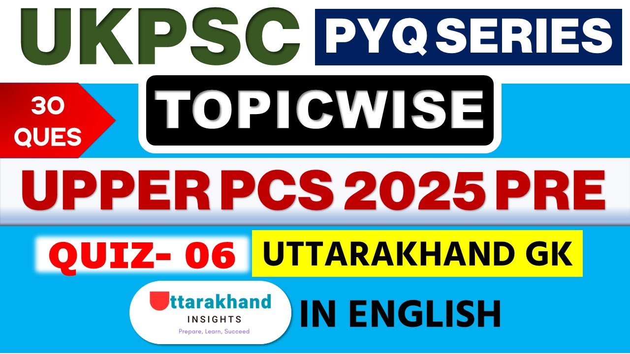 UTTARAKHAND GK PYQs Of UKPSC IN ENGLISH | PCS | Lower PCS | FRO | ACF | LOWER PCS | UKSSSC