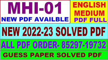 mhi 01 solved assignment 2022-23 / mhi 1 solved assignment in English / ignou ma history solved