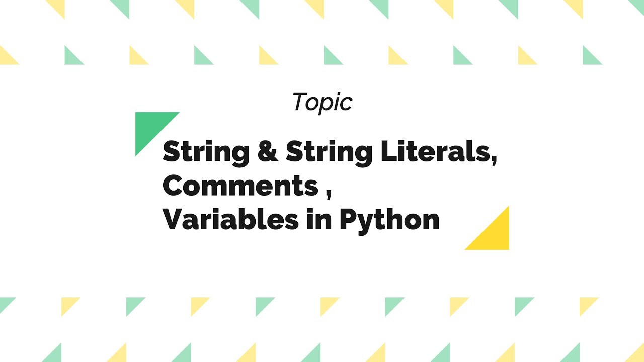 Chapter 2, Comments , Variables in Python, BY Fahad Malik - YouTube