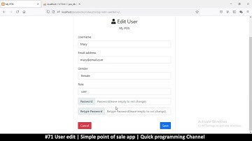 #71 User edit | Simple point of sale app in php & javascript | Quick programming tutorial
