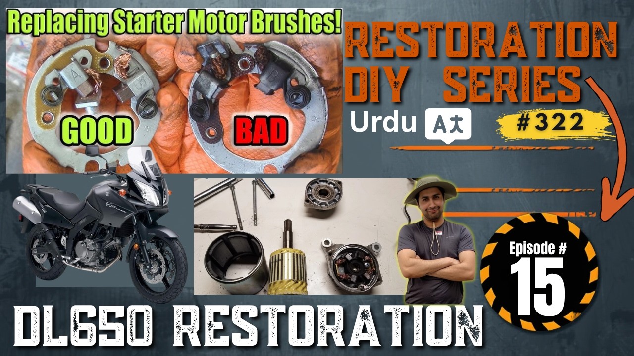 322 Replacing Carbon Brush of Starter Motor after 98000 KM / Dl650 ...