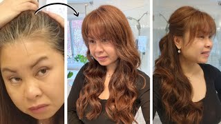 How I Cut and Cover Gray Hair at home | DIY Hair Makeover