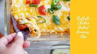 5-Ingredient Buffalo Chicken Baked Hummus Dip - Lexi's Clean Kitchen