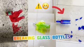 Crushing Crunchy & Soft Things ! Breaking Glass Bottles ⚠️😬 Compilation #Asmr 04 #Satisfying