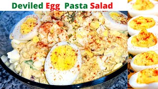 The best ever DEVIL EGG  Pasta Salad for a crowd #EasyRecipe