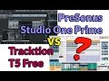 Studio One Prime vs Tracktion T5 Free DAW Quick Comparison