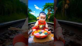 ❤️❤️Evolution of Baby: Train Attack on Baby for Food Eating #jannatulfirdous  #love #shorts BabyLos