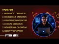 Operators in python || Python Programming
