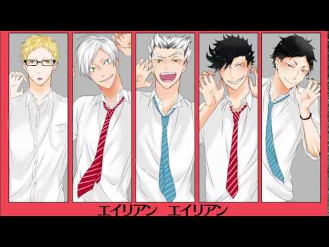 【手描きHQ‼】再/猫烏梟でエ/イ/リ/ア/ン/エ/イ/リ/ア/ン【合唱】