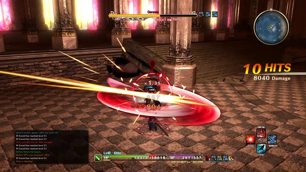 SWORD ART ONLINE HOLLOW REALIZATION boss fight genesis YouTube