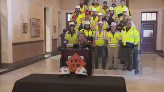 State transportation leaders hold press conference on work zone safety legislation