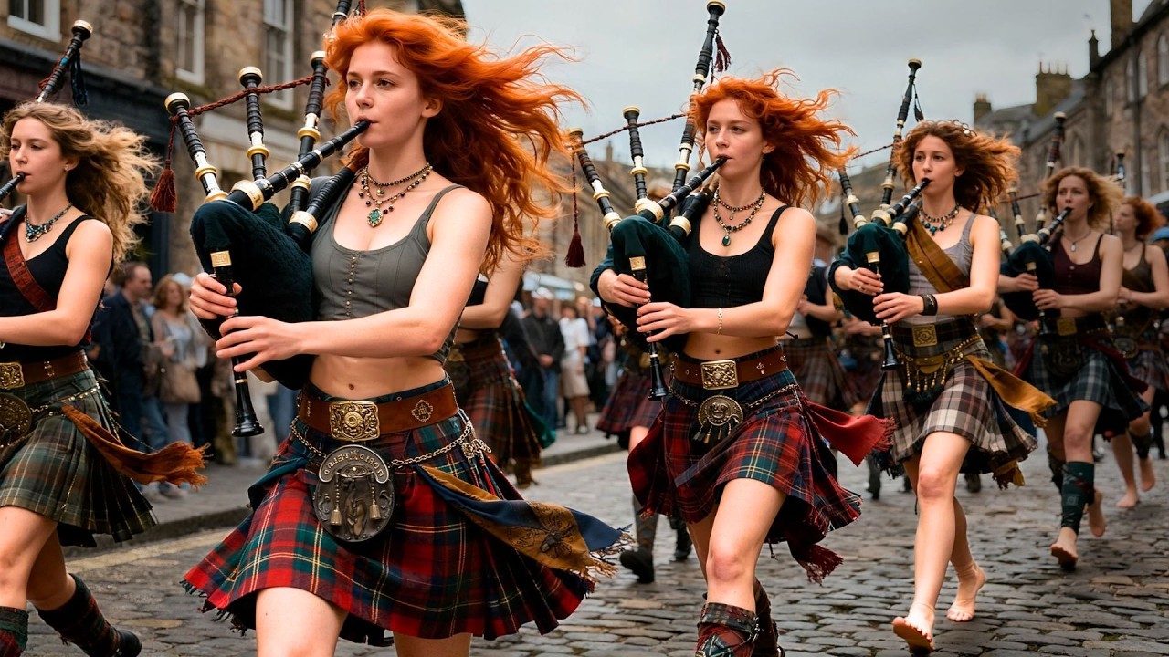 Army of Bagpipes | Scottish Womens March in Kilts | Epic Celtic Music