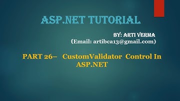 Part 26 ASP.NET CustomValidator Control