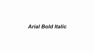 FOTD - December 14th, 2011 - 'Arial Bold Italic'