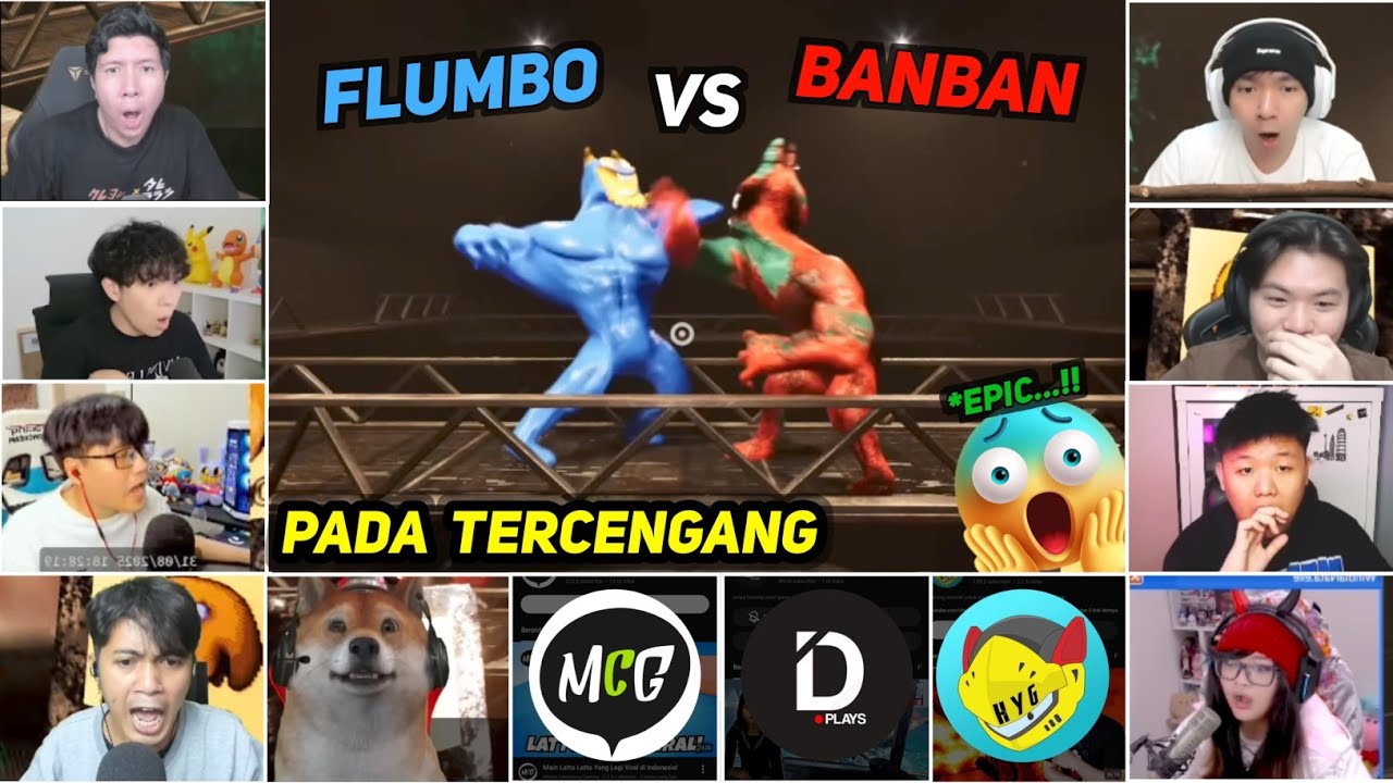 [ REAKSI YOUTUBER GAMERS ] PERTARUNGAN EPIC FLUMBO VS BANBAN | Garten Of BanBan 8 : Anti Devil |
