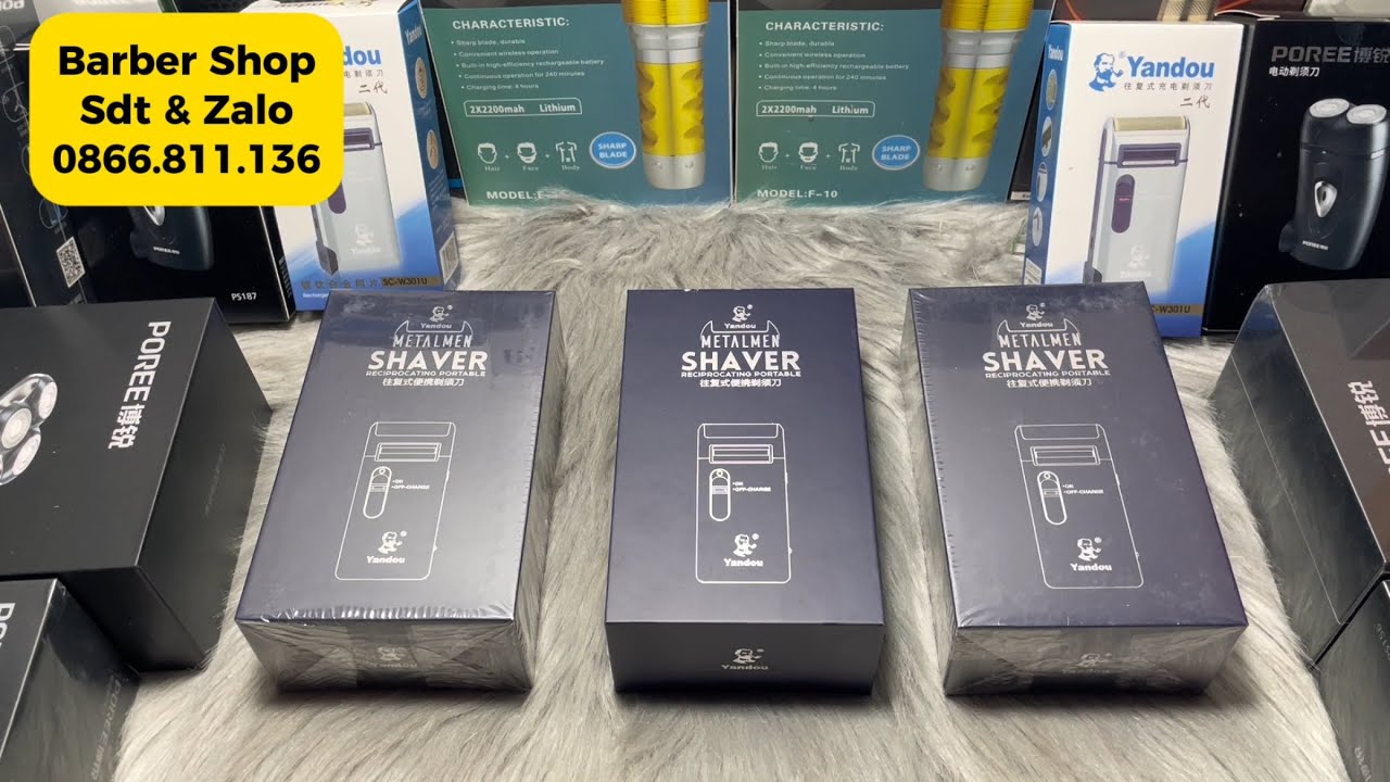 Máy Cạo Râu Khô Yandou Xanh Sc-312 Bản Cao Cấp,Giá Chỉ 200k Bao Ship, Máy Cạo Sạch,Dùng Bền Pin Trâu