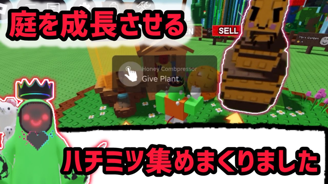 庭を成長させる】やっとハチミツの作り方がわかりました【ロブロックス