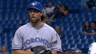 TOR@TB: Dickey fans six over seven strong frames