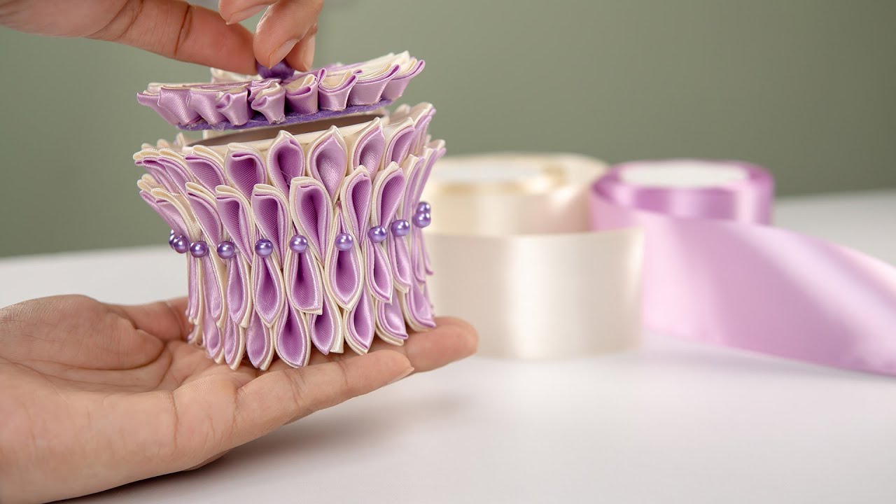 Pretty Paper Cup Gift Box with Ribbons-Craft Ideas - YouTube