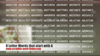 8 letter words that start with A