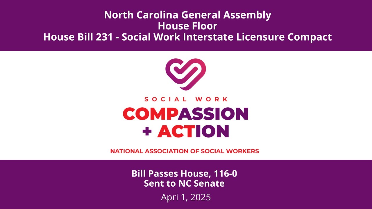 House Floor Vote House Bill 231   Social Work Interstate Licensure Compact