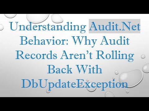 Understanding Audit.Net Behavior: Why Audit Records Aren't Rolling Back With DbUpdateException