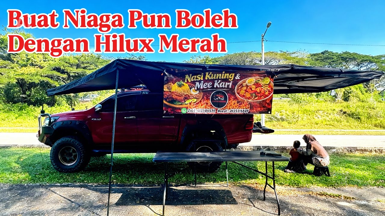 BUAT NIAGA PUN BOLEH DENGAN HILUX MERAH | NASI KUNING & MEE KARI ON THE ROAD