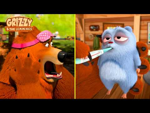 Sick But Energetic | Grizzy & the lemmings | 🐻🐹 Cartoon for Kids